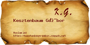 Kesztenbaum Gábor névjegykártya